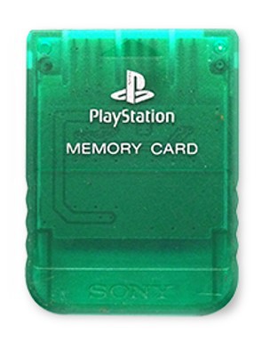 Original Playstation 1 Memory Card - Crystal Green