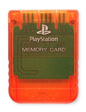 Original Playstation 1 Memory Card - Crystal Orange