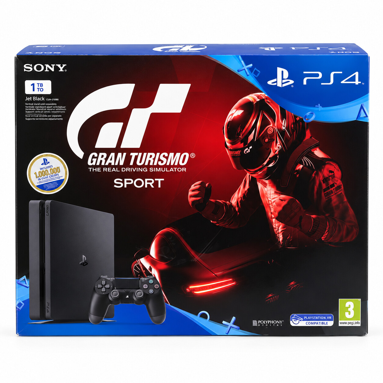 Sony PlayStation 4 Slim Console - 1TB - Gran Tursimo The Real Driving Simulation Sport Edition